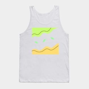 Green yellow watercolor art design Tank Top